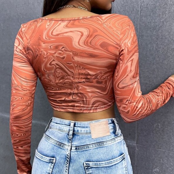 Long sleeve cropped top - Picture 2 of 5